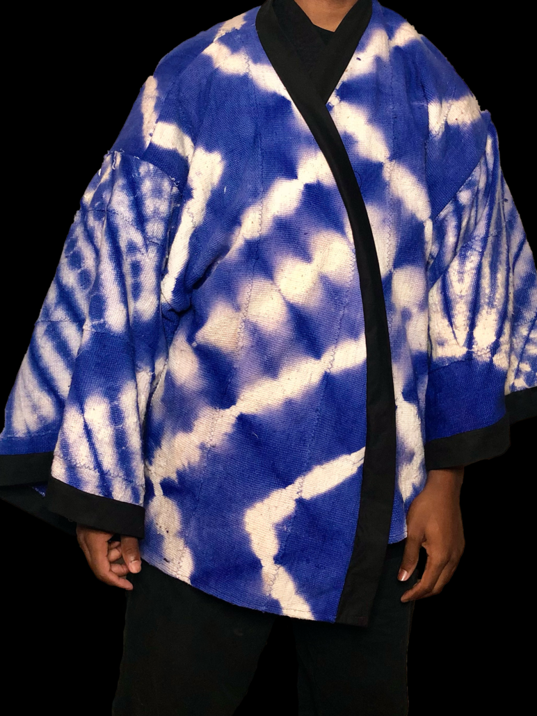 Blue Mudcloth Kimono