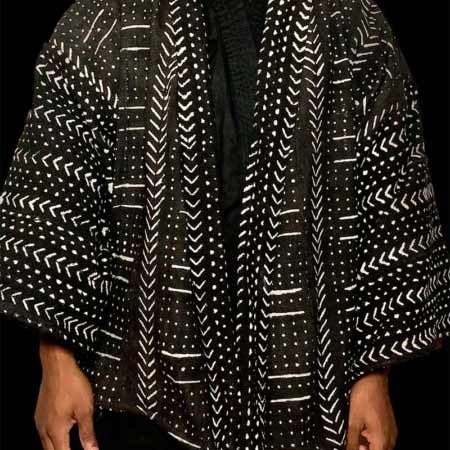 Black Mudcloth Kimono