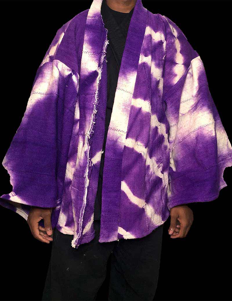 Black and Purple Kimono Jacket